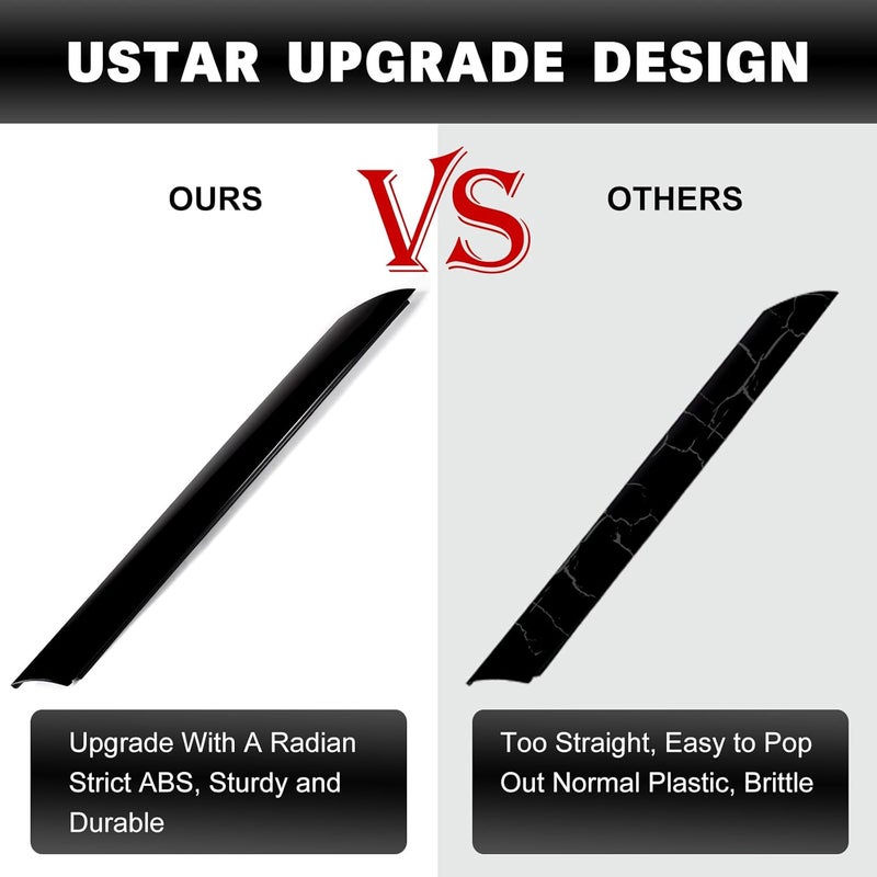 USTAR 861802K500 861702K500 Windshield Pillar Trim Panel Molding Fit for Kia Soul 2010-2013 861802K500 861702K500 Black Left Right Pair - Image 5